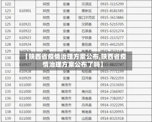 【陕西省疫情治理方案公布,陕西省疫情治理方案公布了吗】-第3张图片