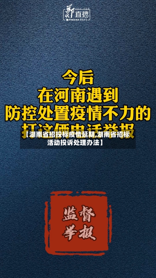【湖南省招投标疫情延期,湖南省招标活动投诉处理办法】