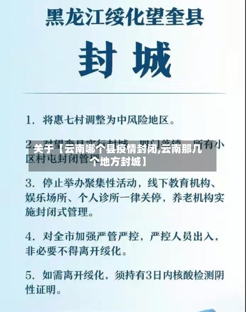 关于【云南哪个县疫情封闭,云南那几个地方封城】-第3张图片