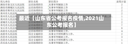 最近【山东省公考报名疫情,2021山东公考报名】