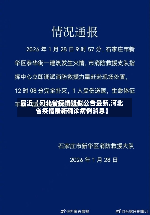 最近【河北省疫情疑似公告最新,河北省疫情最新确诊病例消息】