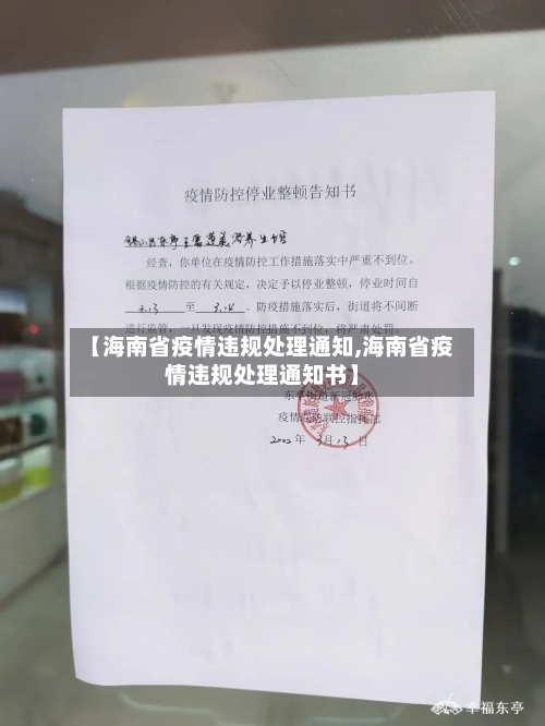 【海南省疫情违规处理通知,海南省疫情违规处理通知书】