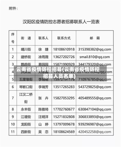 云南省疫情防控招募(云南省疫情防控招募人员名单)-第2张图片