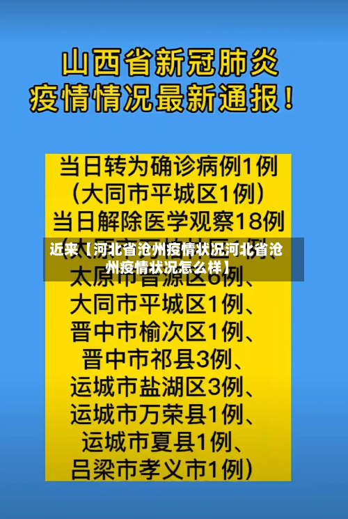 近来【河北省沧州疫情状况河北省沧州疫情状况怎么样】-第2张图片
