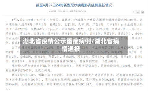 湖北省疫情公示重症病例/湖北省病情通报